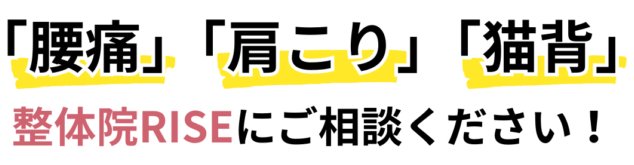 腰痛肩こり猫背は整体院riseに